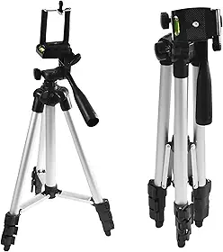 Tripé para Celular e Câmera Profissional 1,3m Universal, Pedestal de Alumínio com Suporte Ajustável, Bolsa de Transporte, Regulagem de Altura para Fotos, Vídeos e Lives, Garantia