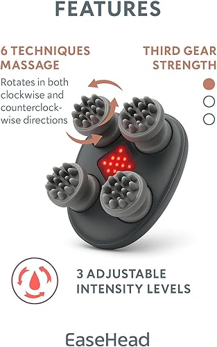 Miniatura 5 de Masajeador eléctrico del cuero cabelludo para el crecimiento del cabello y el alivio del estrés, inalámbrico, recargable, impermeable, con 96 nodos