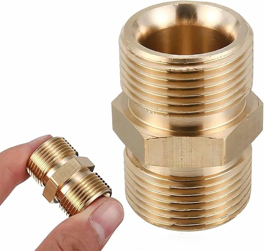 M22 Male Brass Connector for Washer Hose Extension | Durable Hose Extender for W3, W4, W5 Models | Car Wash Pipe Connector for Pressure Washer Accessories-image-43