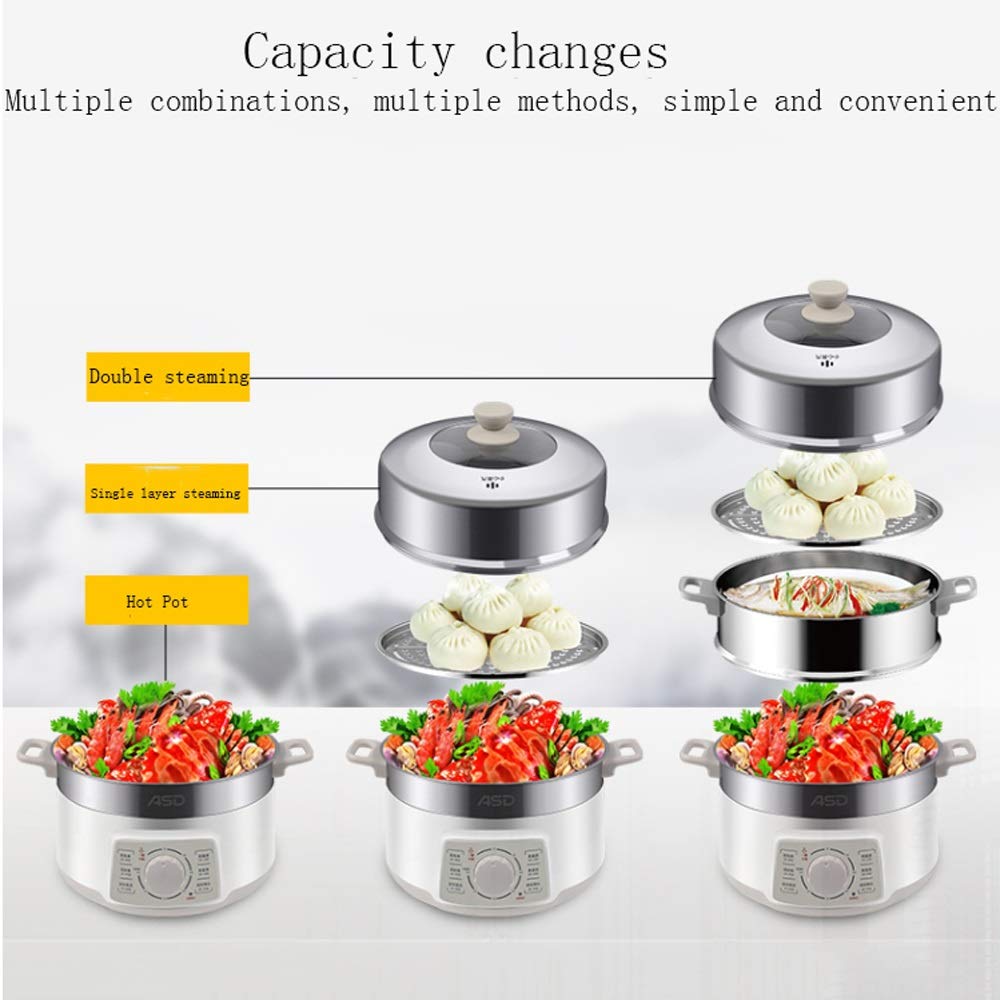 Inicio Vaporera eléctrica de Alimentos Vaporera temporizada Multifuncional Potencia de 3 Capas Cocina a de Gran Capacidad para mariscos