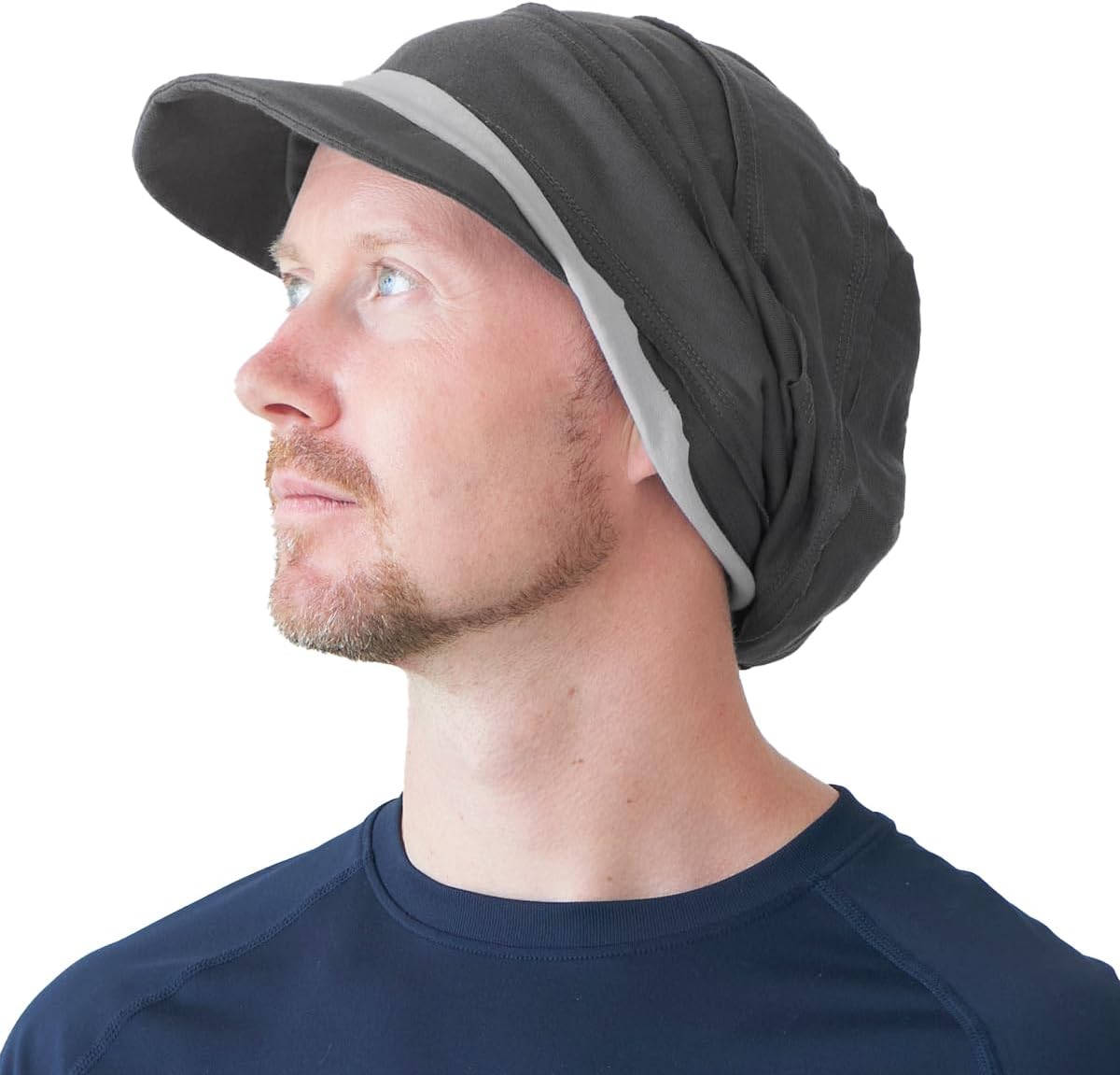 CHARM Mens Slouchy Knit Cap with Visor, 100% Cotton Jamaica Hat & Hippie-Style Skater Beanie for Women