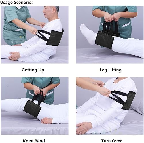 Miniatura 6 de Eslinga de enfermería acolchada de transferencia de cama de 31.5 pulgadas para pacientes, ayudas de elevación de seguridad para ancianos, asa de