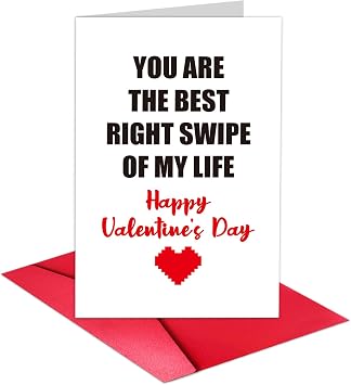 TQDaiker You Are The Best Right Swipe Valentines Day Card, Modern Romantic Card for Him or Her,Cute Tinder-Inspired Love Note for Boyfriend, Girlfriend, or Partner, Envelope Included.