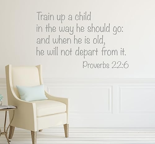 Miniatura 7 de Religious Quote Proverbs 22:6 - Vinilo adhesivo para pared, con texto en inglés "Train Up a Child in The Way He Should Go", para decoración del