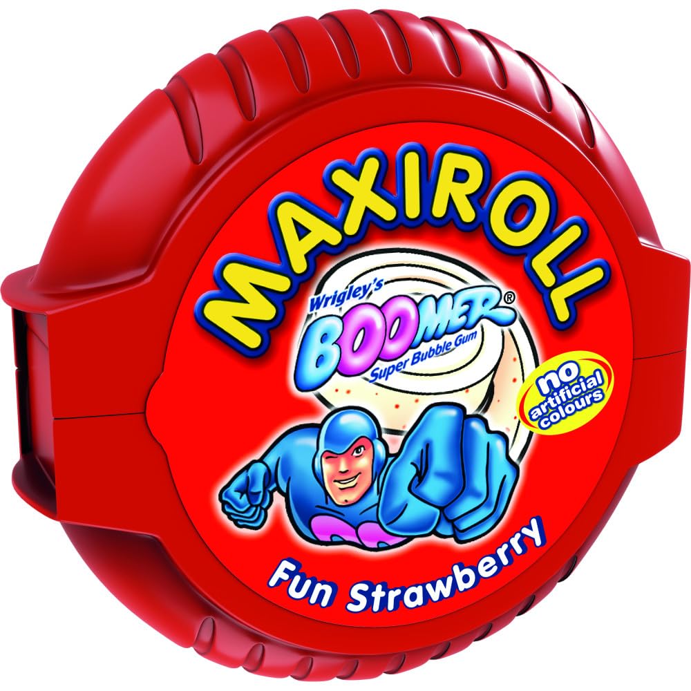 Boomer MaxiRoll Chicle de Fresa en Rollo (12 x 180cm de chicle)