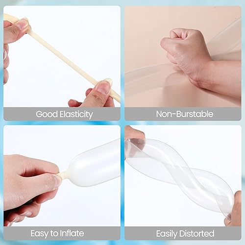 Miniatura 3 de Lenwen 1000 globos largos a granel, 260 globos de látex para decoración de cumpleaños, bodas, festivales, payasos, suministros de fiesta