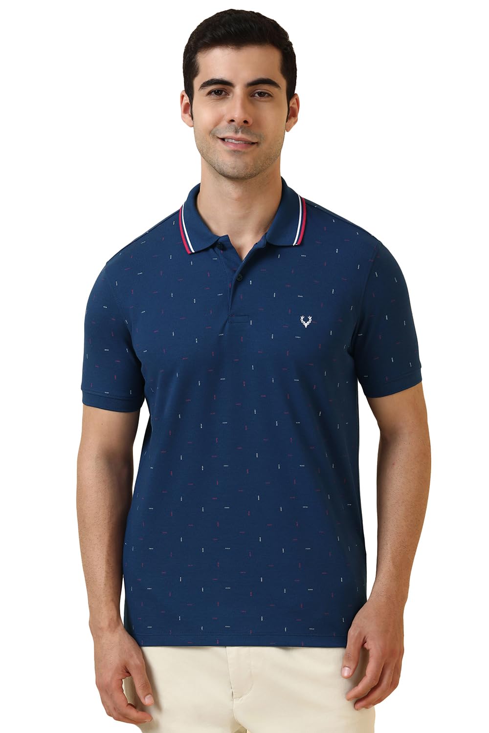 allen solly Men's Regular Fit New Printed Double Colour Polo-picture-40
