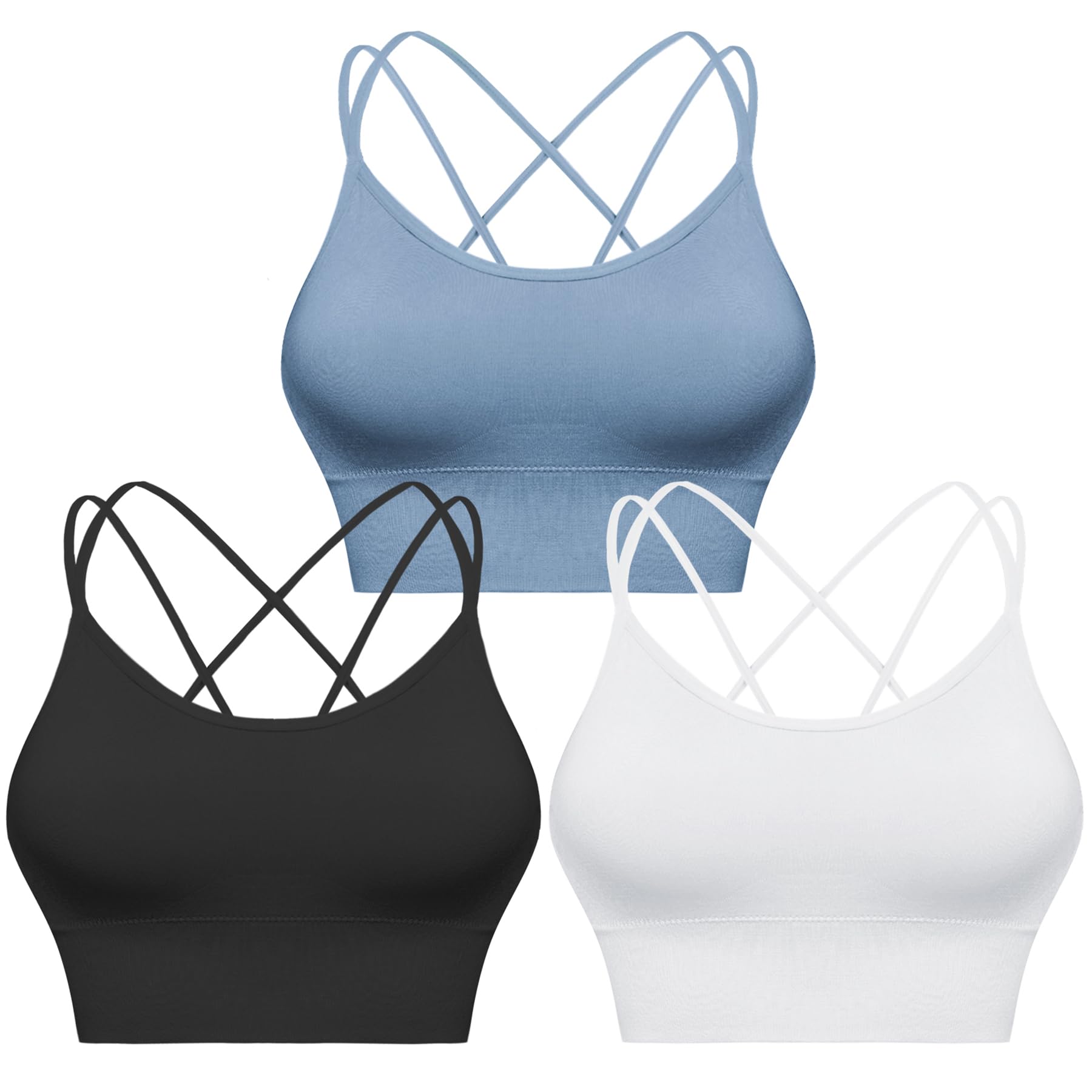 Sykooria Reggiseno Sportivo Donna Top Reggiseno Donna Senza Ferretto con Imbottito Top Donna Fitness Supporto Bustino per Yoga Running S-XL