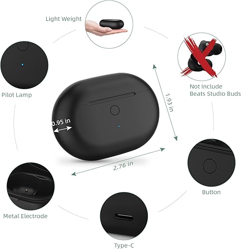 Miniatura 2 de Jinstyles Funda de carga de repuesto compatible con Beats Studio Buds, cargador con botón de sincronización de emparejamiento Bluetooth y batería