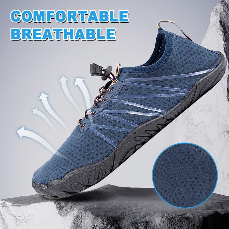 Barefoot Shoes for Men Lightweight Non Slip Quick Dry Hiking Running Walking Water Footwear Trail Breathable Wide Toe Aqua Socks Comfortable for Surfing Pool Swim Adventure Gym Fitness Yoga4
