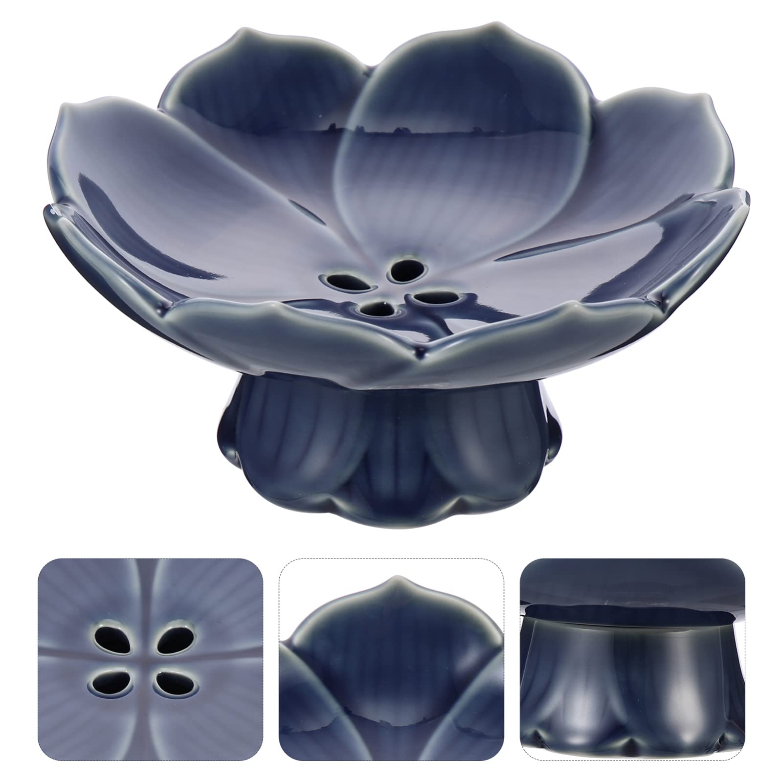 CALLARON Lotus Fruit Plate Decorative Serving Bowl Fruit Basket Easy to Store Snacks Made of Ceramic