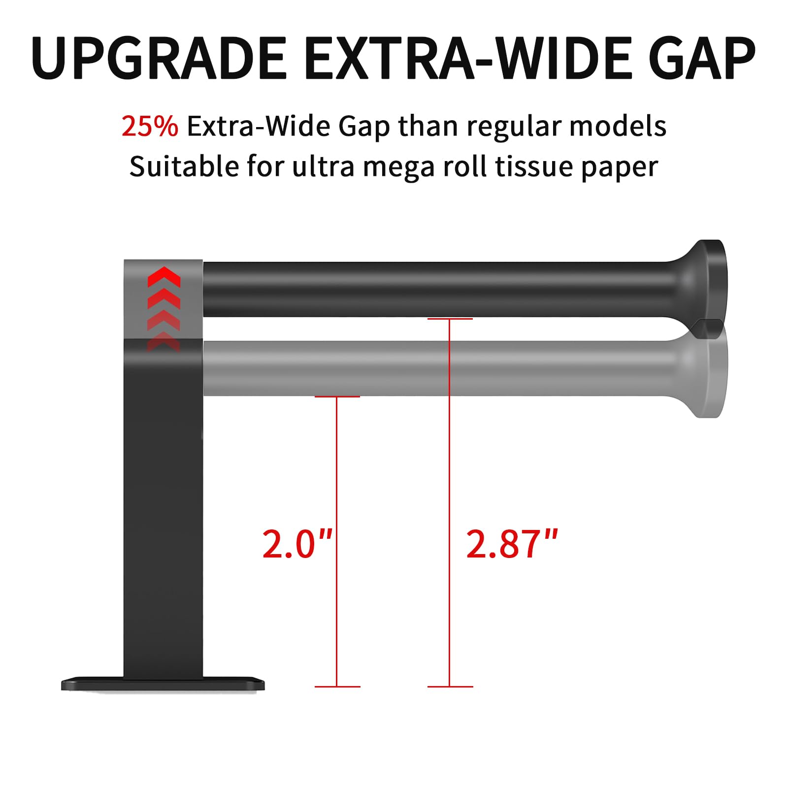 STWWO Toilet Paper Holder Self Adhesive, Extra-Wide Gap, Matte Black — Amazon image 4