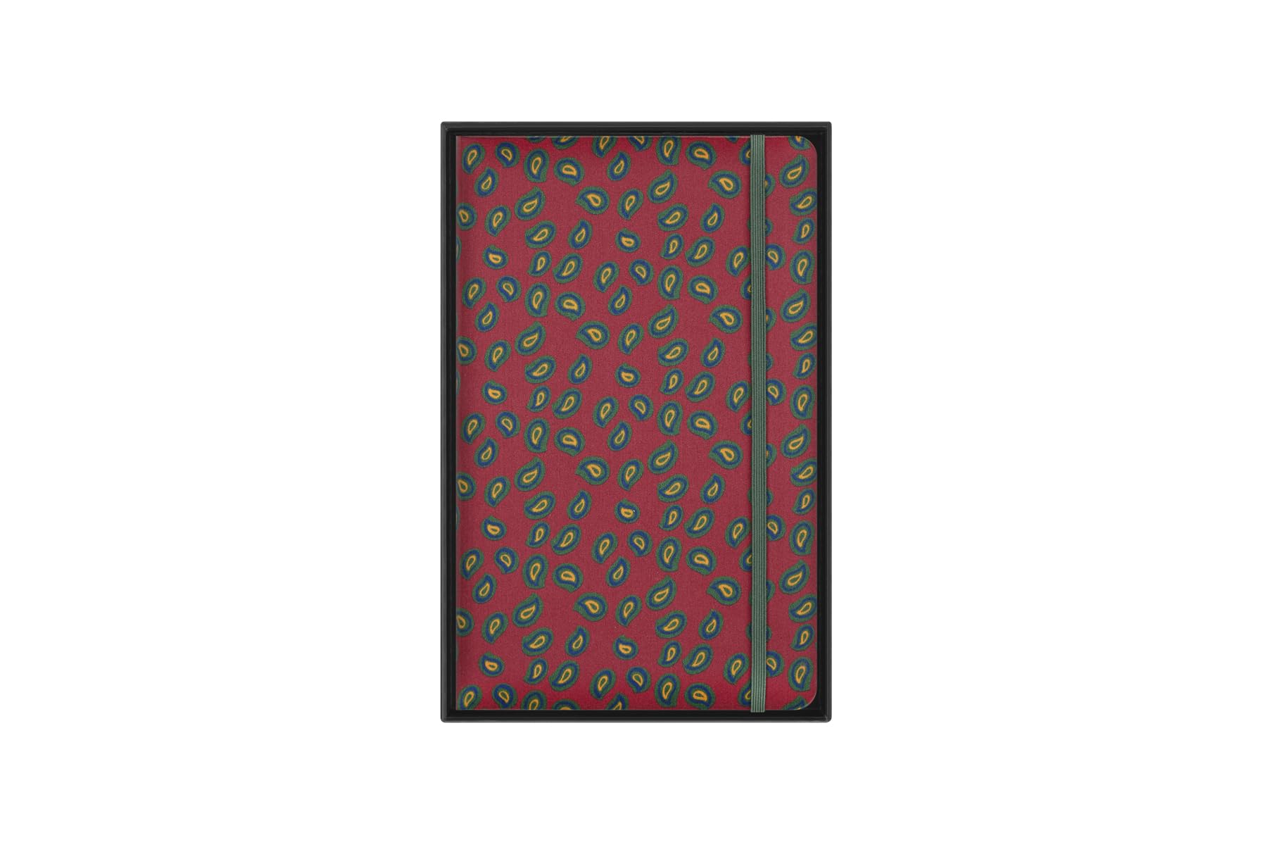 Moleskine Jedwabny notatnik, twarda okładka z włoskim jedwabiem firmy Mantero, ze stronami w linie i elastycznym zapięciem, z pudełkiem na prezent, rozmiar L 21 x 13 cm, kolor bordowy