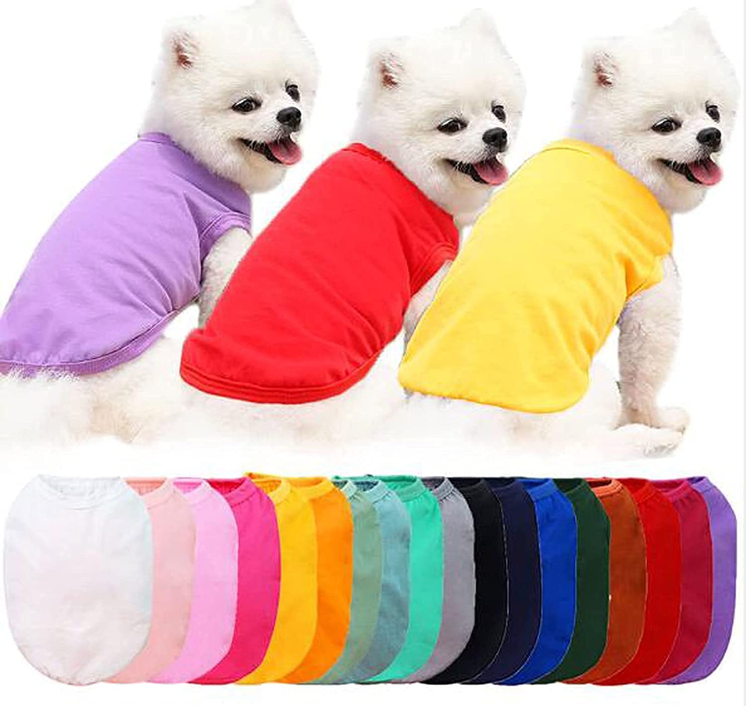 Amazon.co.jp: Tシャツ 犬服 柔らかい 綿 ペット服 無地 ドッグウェア