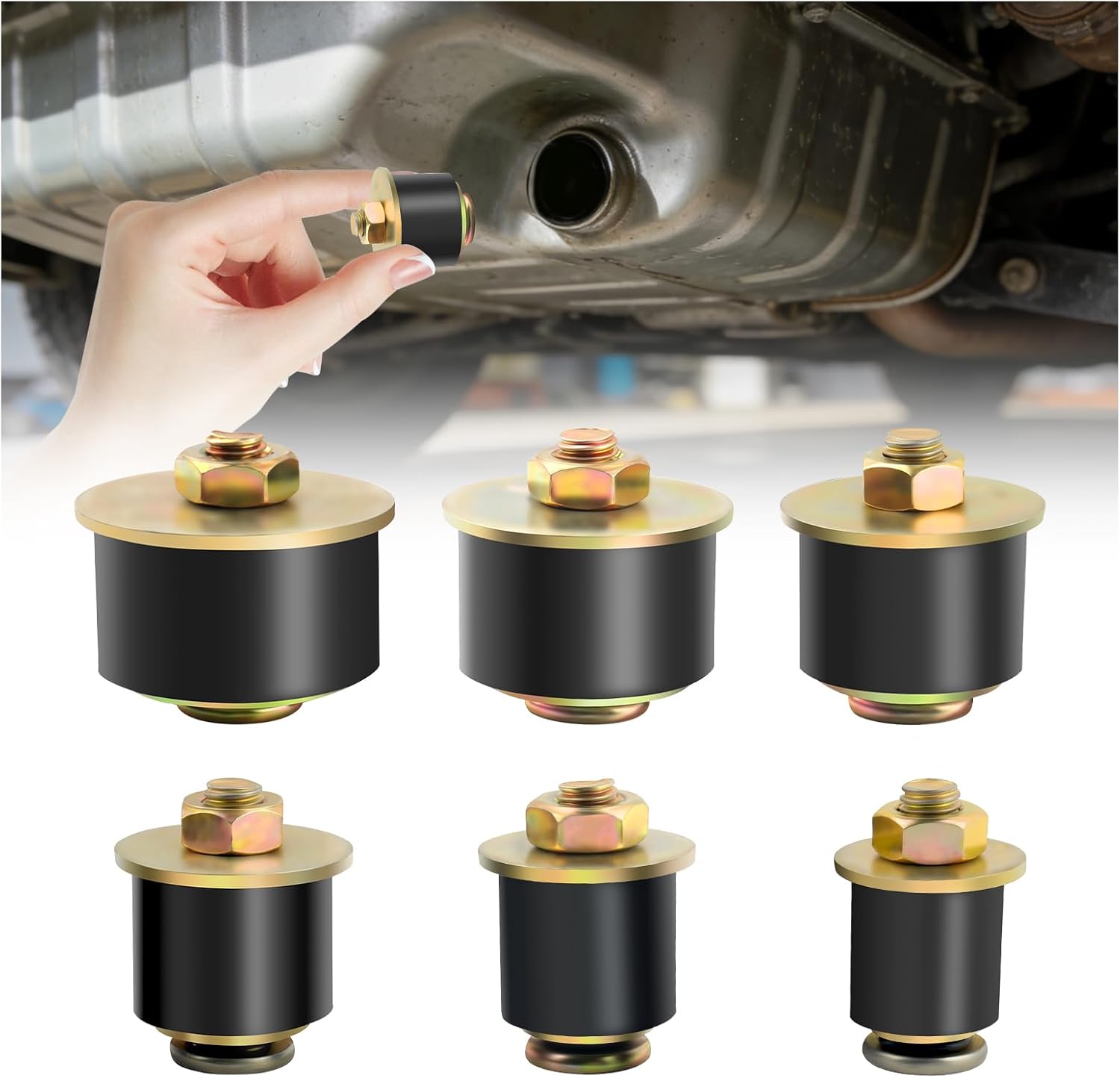 6PCS Rubber Freeze Plugs 3/4" 7/8" 1" 1-1/8" 1-1/4" 1-3/8",Rubber Plugs Automotive for 19mm-38mm Hole Inner Diameter,Universal Car Accessories Replace Engine Expansion Plug