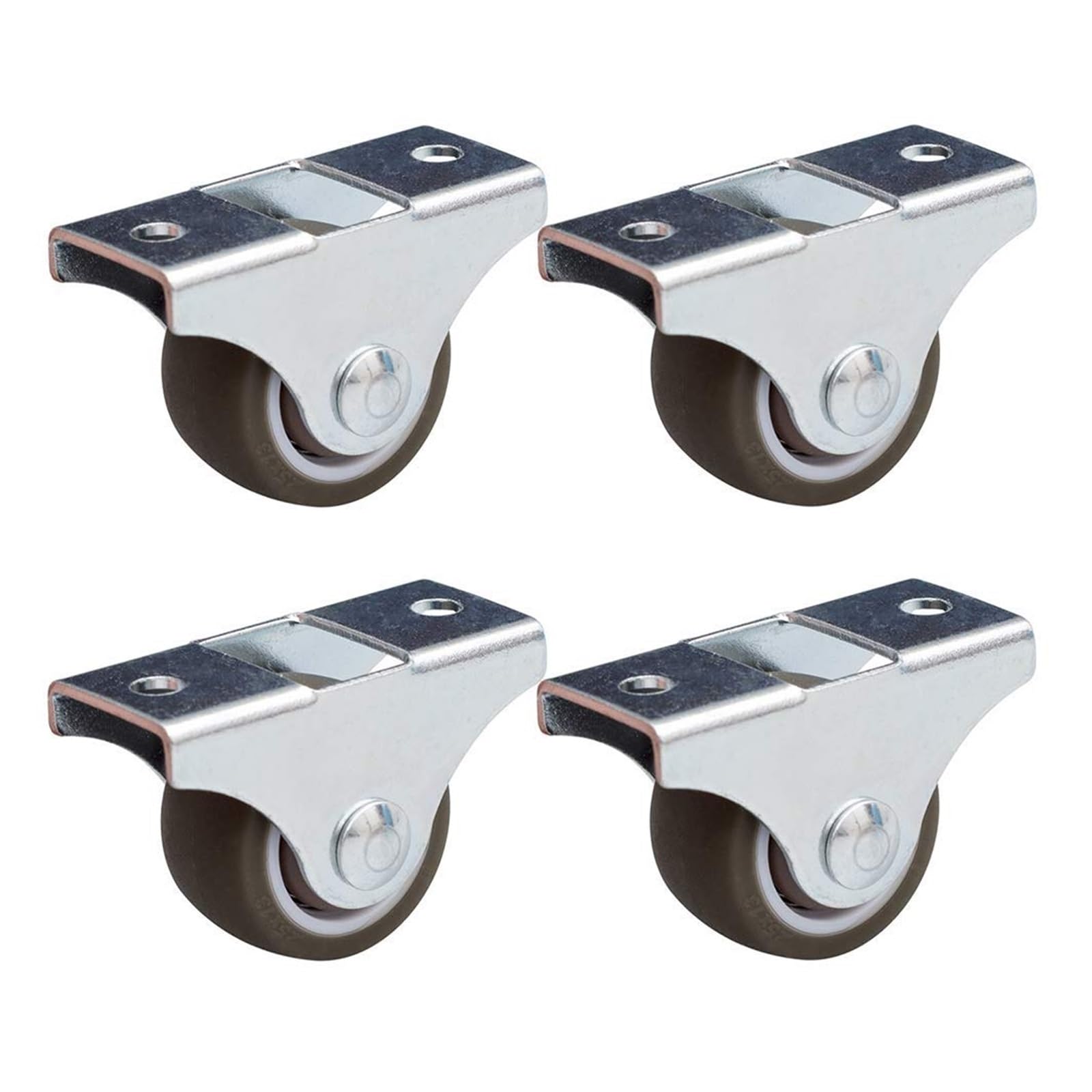 Ruedas giratorias, Ruedas para sillas de Oficina, Ruedas de Goma para Transporte de Muebles, Ruedas fijas de 25 mm, fijación de Goma de 50 mm, Juego de 4