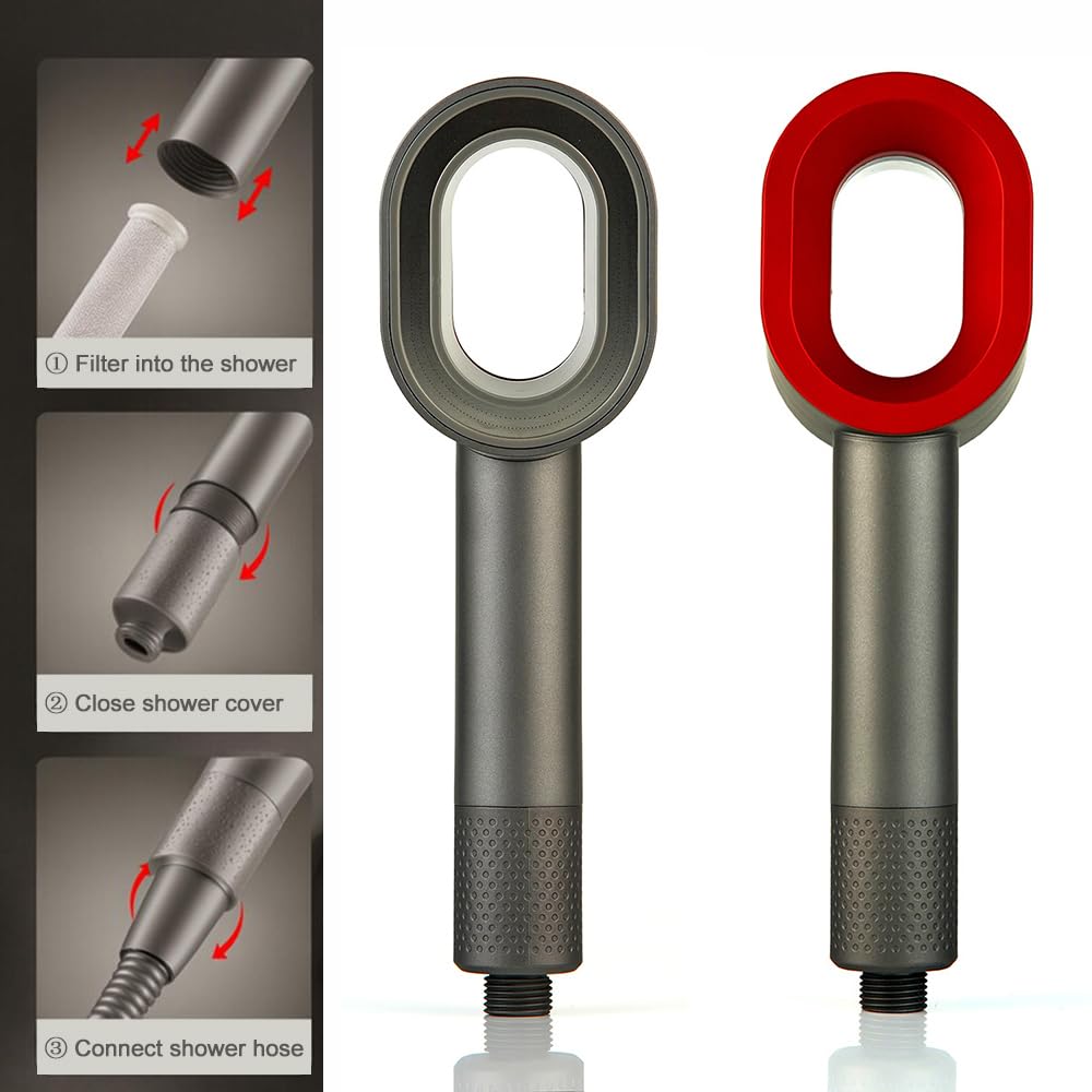 Juego de cabezal de ducha con filtro 3 en 1, cepillo de limpieza de cabezal de ducha de alta presión con filtro para eliminar el cloro y las impurezas para agua dura