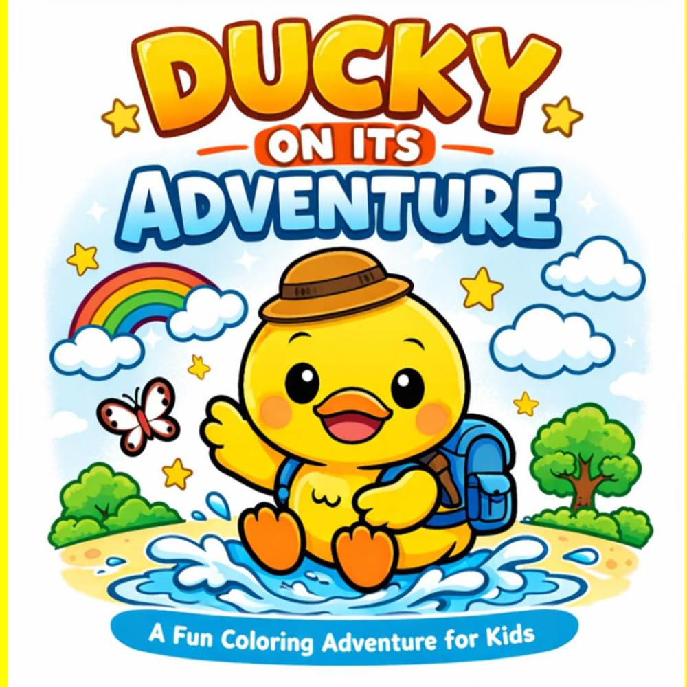 Ducky on its adventure: coloring book