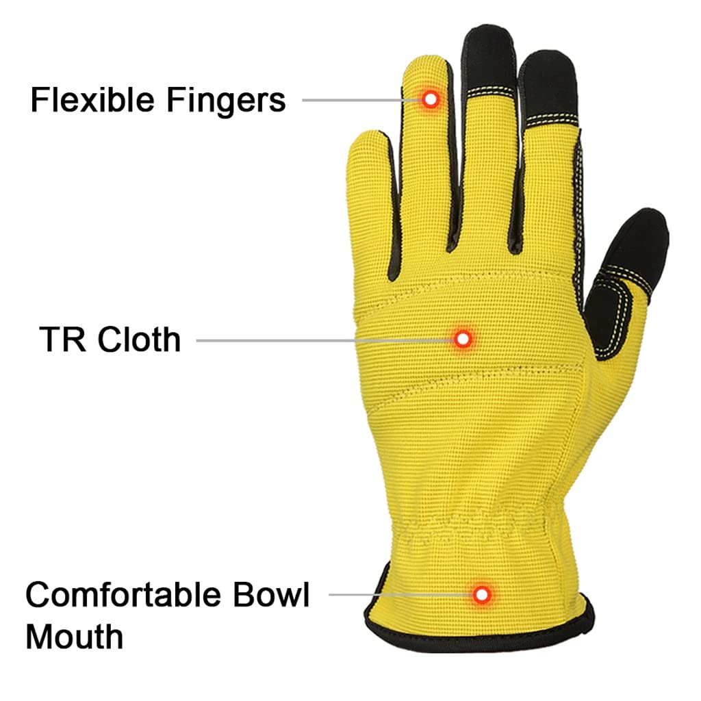 Guantes de trabajo Agarre Unisex Seguridad Protección Jardín Deportes Guante mecánico(XL)