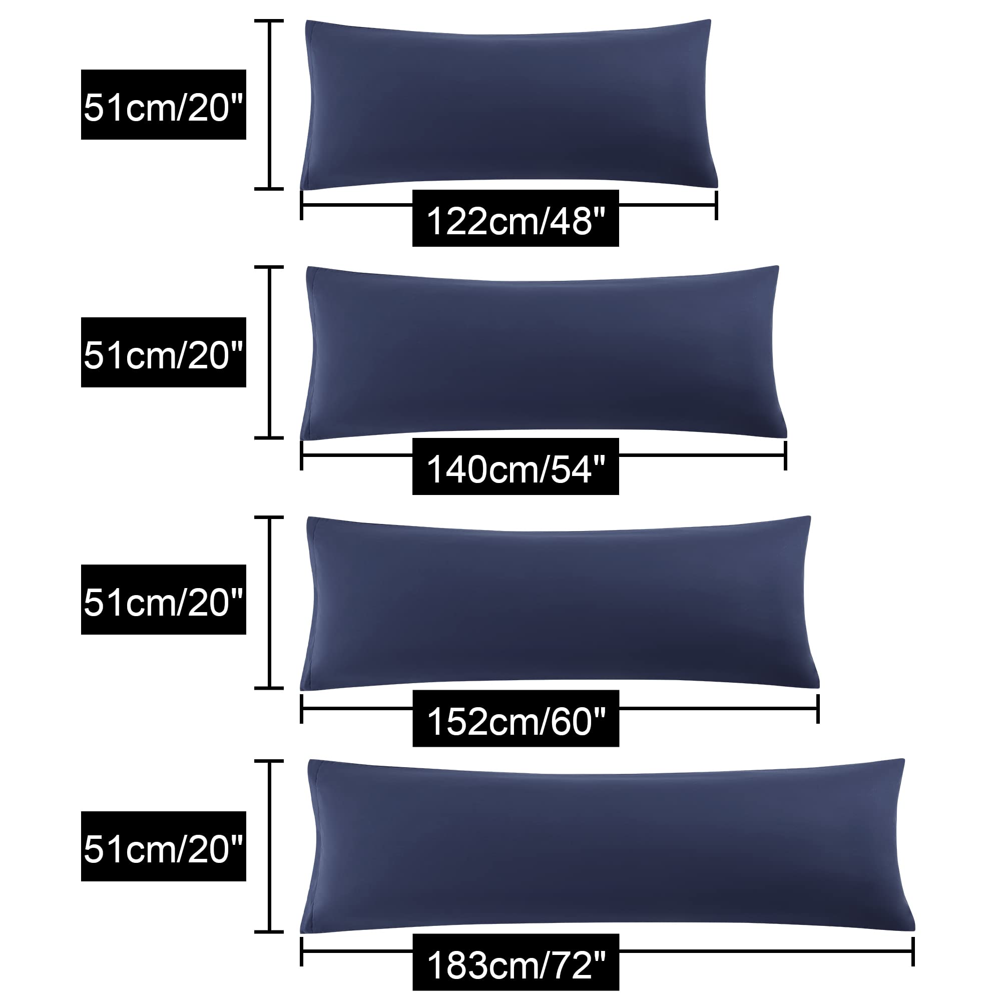 Zipper Pillow Cases Piccocasa Long Soft Microfiber Zipper Closure Body  Pillowcases White 20... Body Pillow Pillowcase, image size:2000x2000