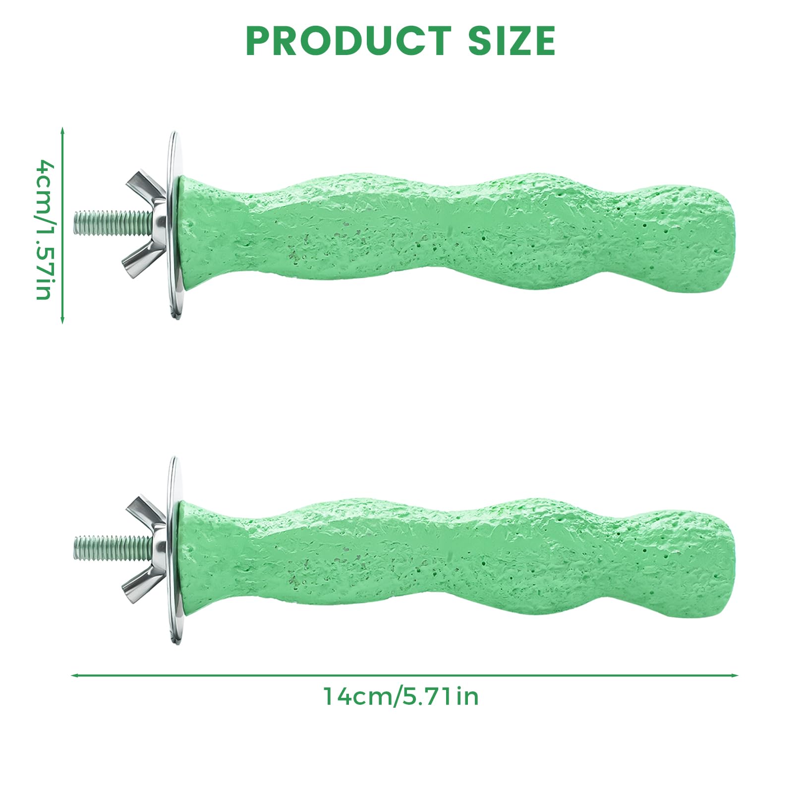 2pcs Bird Beak Grinding Stone, Anti-Slip Parakeet Nail Trimming Stick Resin, Bird Parrot Cage Perch Stand Platform Foot, Claws Trimmer Chewing Toys for Budgies, Parakeets, Cockatiels, Conures - image 2