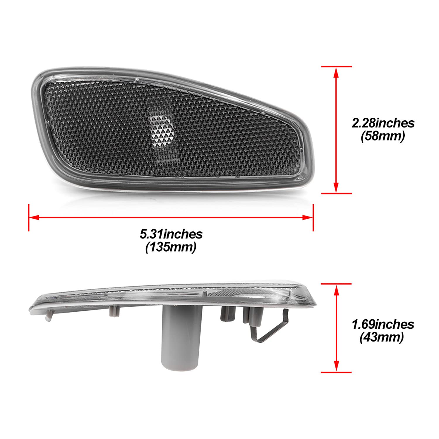 njssjd Amber Voorzijde LED Zijmarkering Indicator Licht voor 2015 2016 2017 2018 2019 2020 2021 2022 Jeep Renegade Led Zij Repeater Knipperlicht Gele Lens 2 stuks