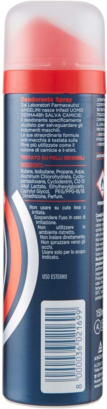 Italian Gourmet Deodorante Spray Uomo Deo für Herren Derma 48h, 12 x 150ml