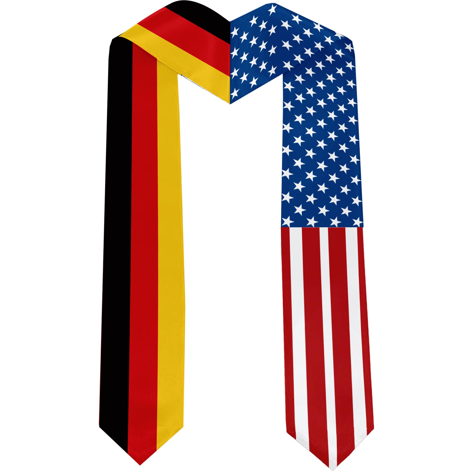 Ruchikaj 2025 Germany Flag and USA Flag Graduation Stole Graduation Sash Class of 2025 Graduation Scarf for International Student (Baccalaureate Gown and Hat Not Included)