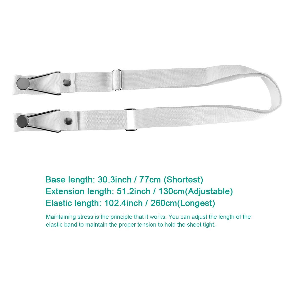 Bed Sheet Holder Straps- Adjustable Fitted Sheet Clips Bed Sheet Fastener Suspenders Elastic Gripper Holder Used for Bed Sheets,Mattress Covers, Sofa Cushion(Set of 4) - Image 3