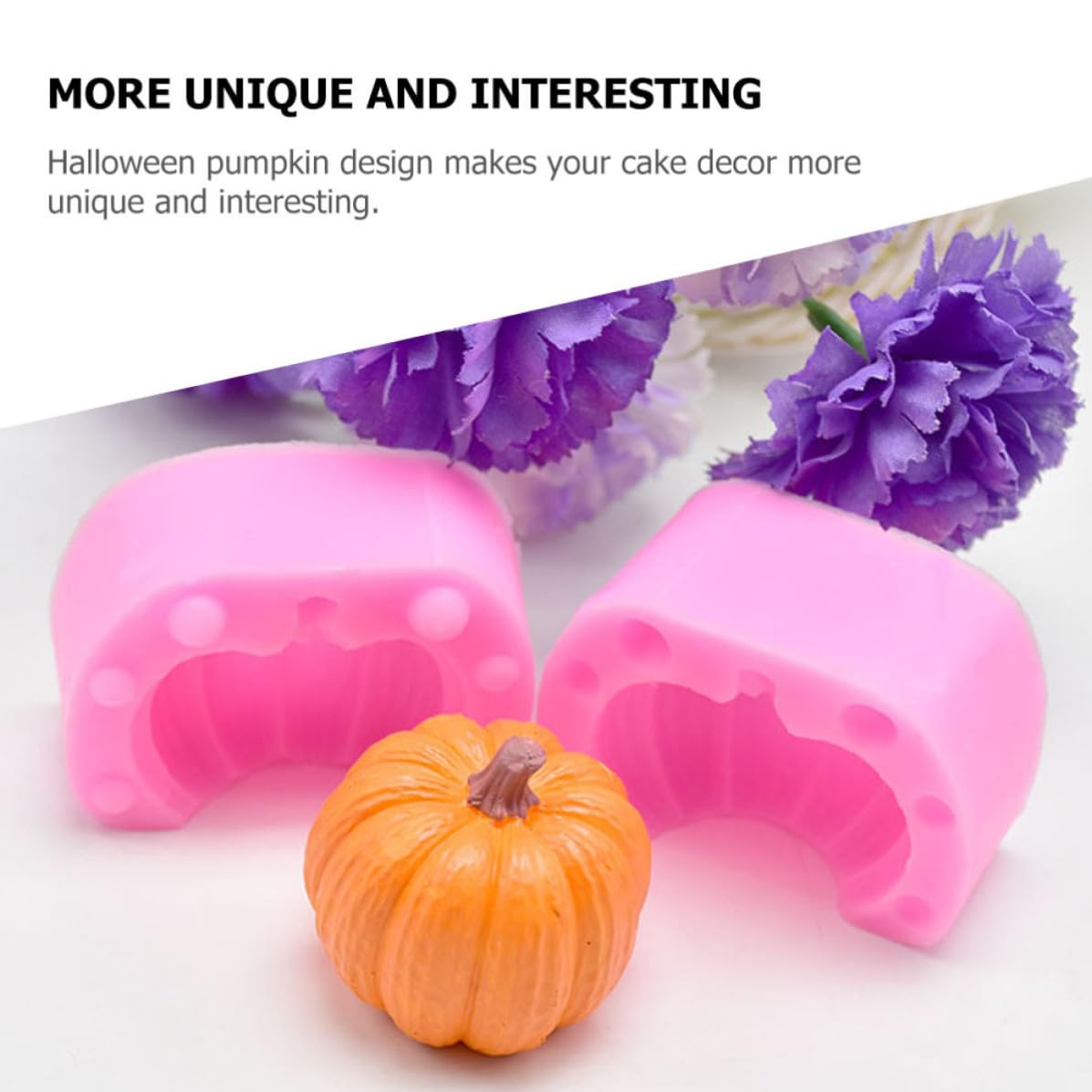 30 Piezas Molde de Silicona para Calabaza 3d Rosa