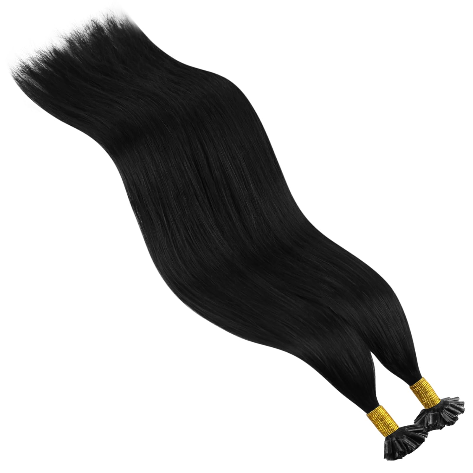 YoungSee Extensions Echthaar Bondings 50 cm Bonding Extensions Echthaar Schwarz U Tip Hair Extensions 1g Remy Keratin Bondings Echthaar Glatt Bonding Haarverlängerung Bondings Echthaar 50g 1
