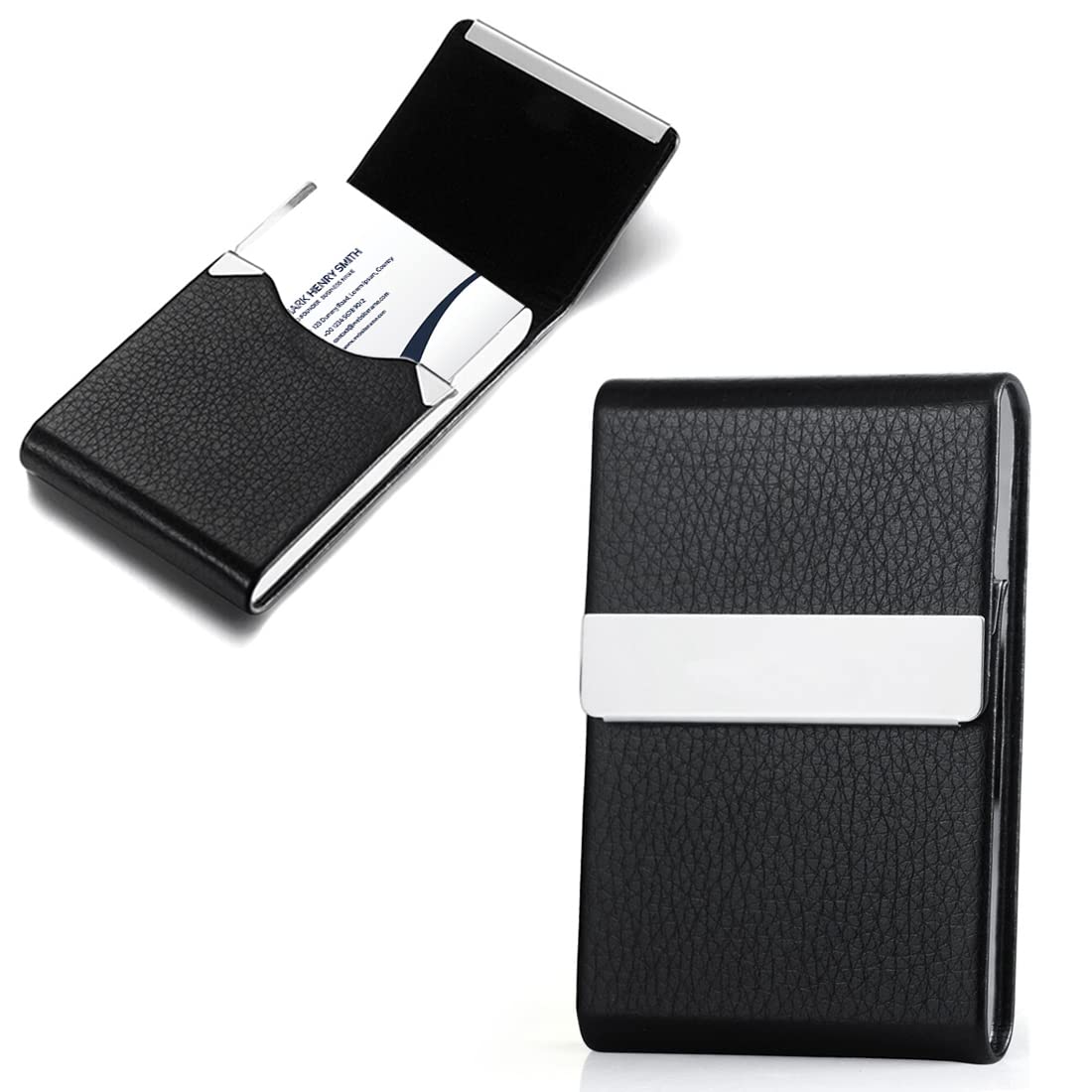 GUSTAVE® Card Holder Case with Stainless Steel Lock, PU Leather