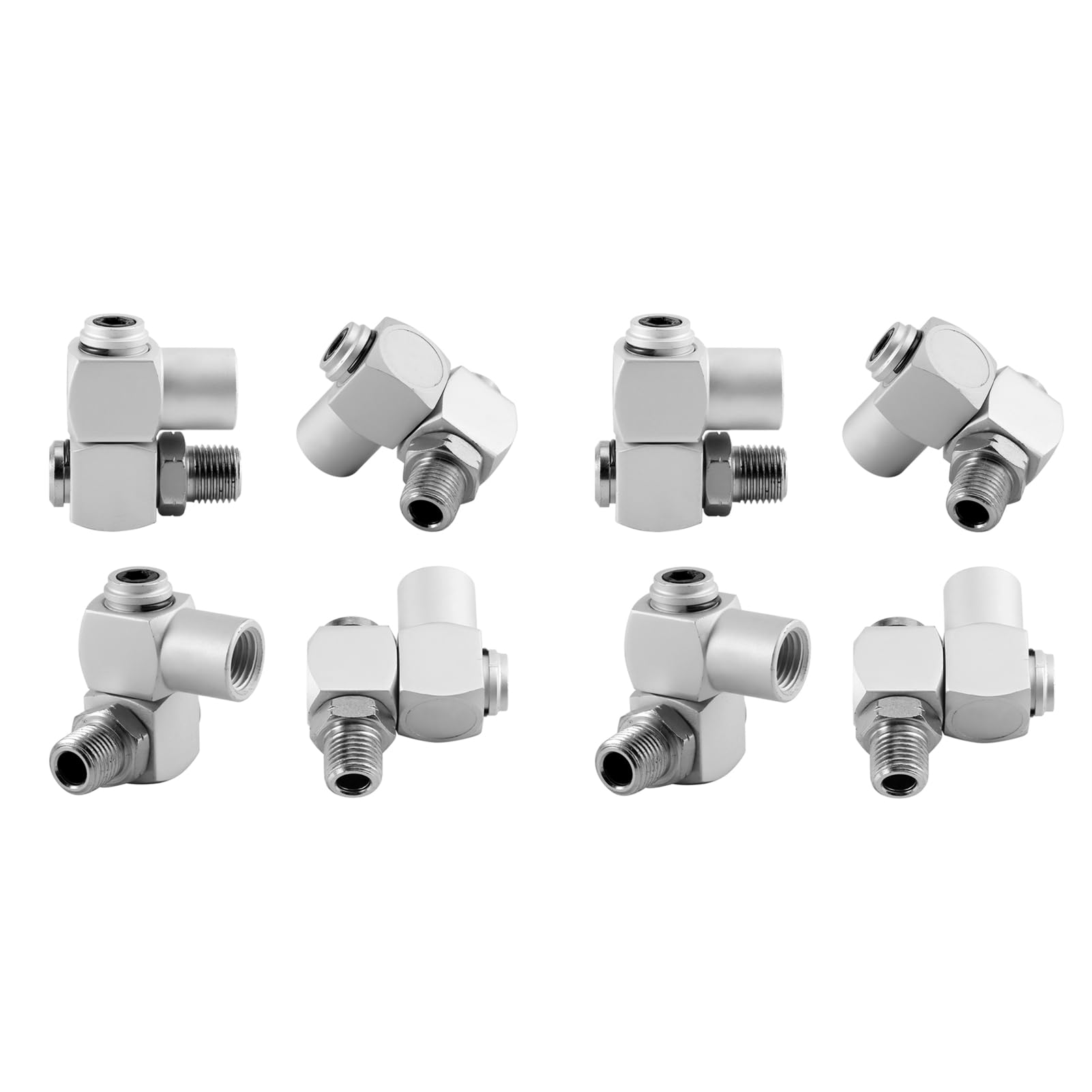 8pcs / Set Air Hose Adapter, 360 Swivel Air Hose Connector Air Compressor Hose Kit