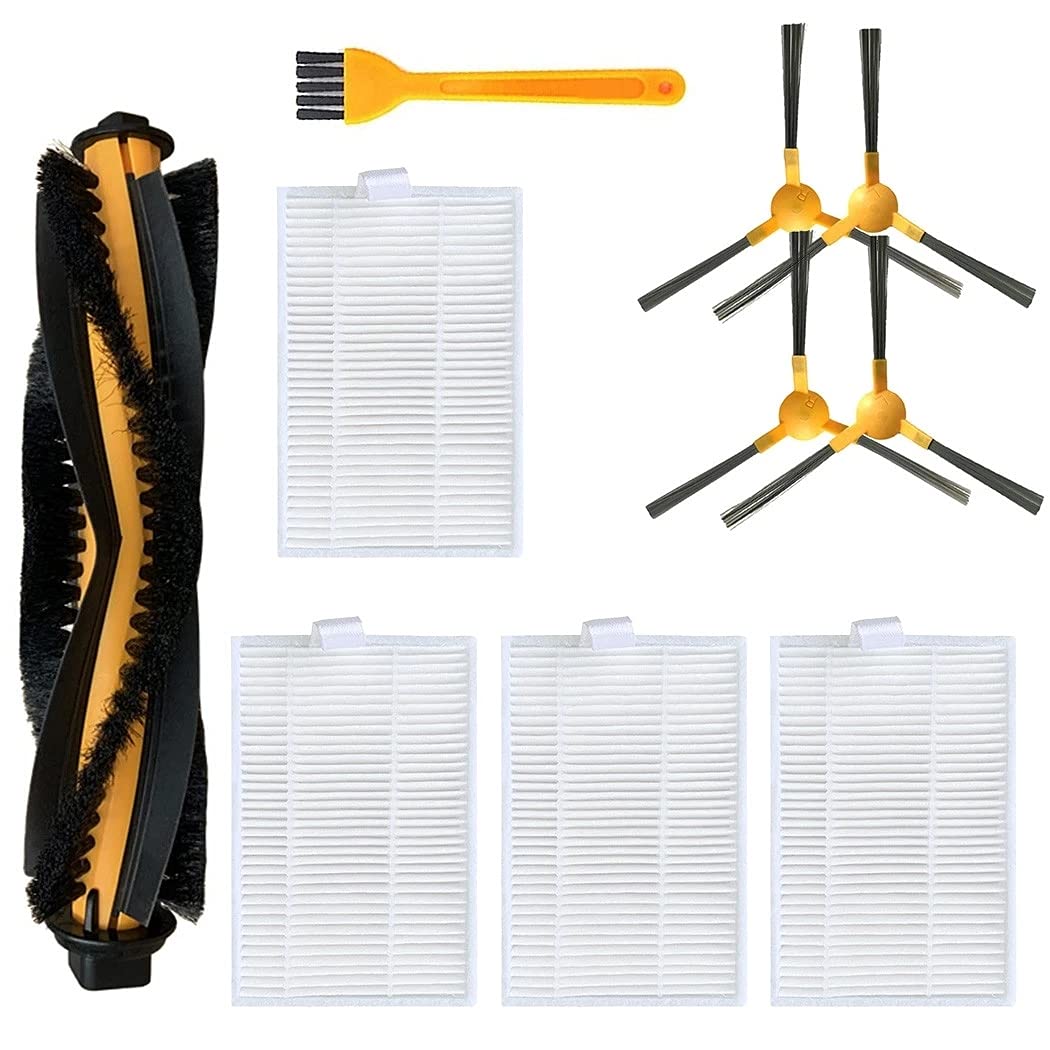 HEPA Filter Main Roller Brush Side Brush Accessory Set for Moosoo RT30 RT40 RT50 Vacuum Cleaner