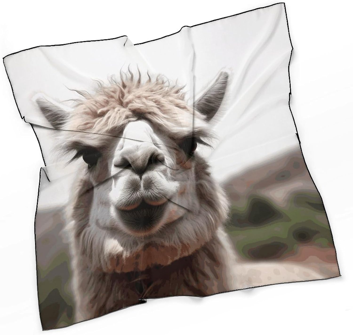 Funny Alpaca Llama Headscarf for Women, Lightweight Square Hair Wraps Shawl, Fashion Silk Scarf for Men, Multifunctional Hair Bandanas for Gift, Personalized Hair Wrapping Night