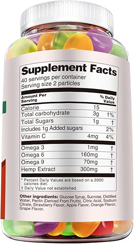 Miniatura 2 de Hemp Gummies High Potency Advanced Extra Strength Extract Hemp Oil Edible Hemp Gummy Non-GMO Made in USA