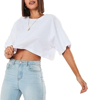 MABEK Jacket Women Women Crop Top Navel Baring Summer Sport T-Shirts (Color : White, Size : L)