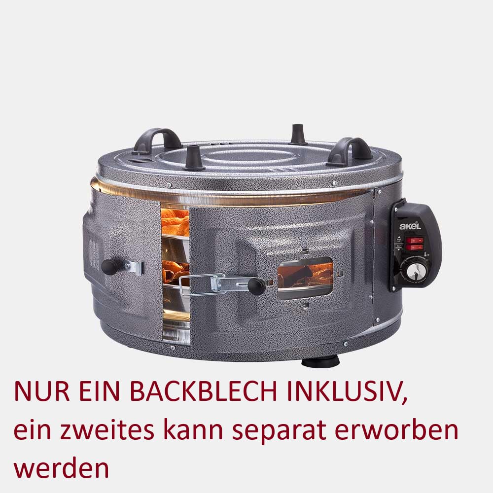 AKEL Forno elettrico rotondo AF210 XL Mini forno per pizza portatile a due livelli