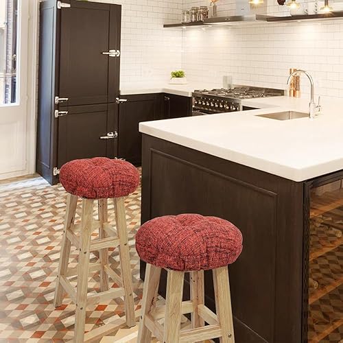 Miniatura 4 de SINOSSO Cojín moderno para taburete de bar de diámetro 13, diseño de entretejido de moda, antideslizante, de silicona, redondo, funda acolchada