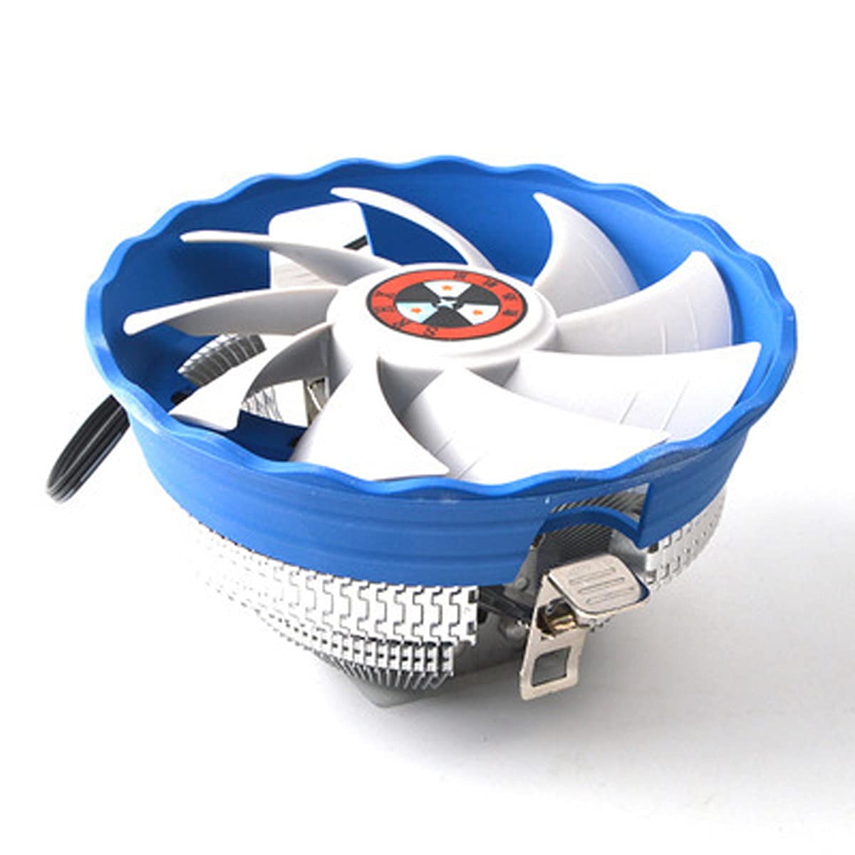 1PCS CPU Radiator, Dual Heatpipes, Silent CPU Cooler Fan, CPU Air Cooler Fan, Universal Socket Hydraulic Bearing, for AMD/Intel LGA, (White and Blue)