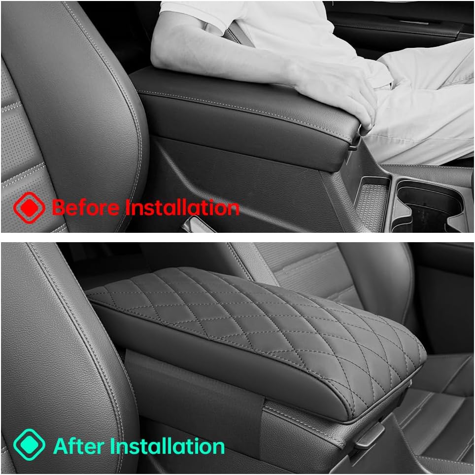CRV Center Console Cover/Pad Fit 2023 2024 2025 2026,Faux Leather Honda CRV Armrest Mat,Ergonomic Support Cushion,Console Protector,Waterproof Wear-Resistant Scratch-Resistant