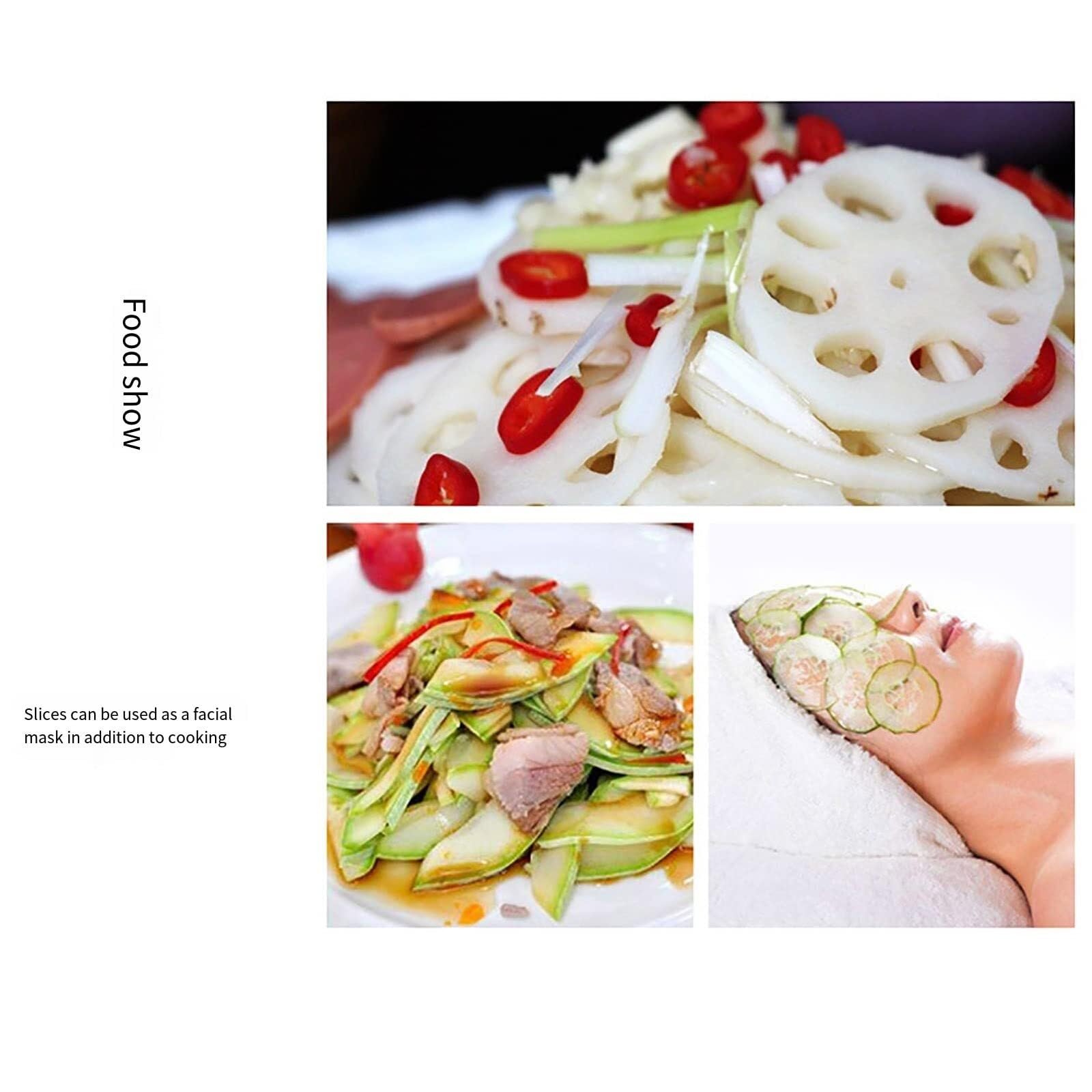 Gemüseschneider, Mandoline, Julienne-Schneider for die Küche, verstellbarer Gemüseschneider mit Behälter