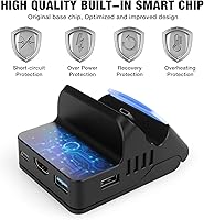 Vista 8 de Switch Dock para Nintendo SwitchSwitch OLED (estación de acoplamiento de interruptor Nintendo para TV y base de carga) Soporte adaptador de TV