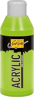 KREUL 84218-Solo Amarillo-Verde, Frasco, Pintura acrílica cremosa y versátil en Calidad de Estudio, a Base de Agua, Secado rápido y Mate, Buena cubrición, Color Yellow Green, 250 ml (Solo Goya 84218)
