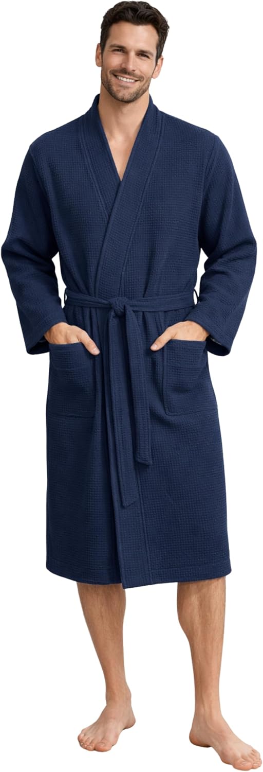 Peignoir Homme Léger Nid D'Abeille 100% Coton