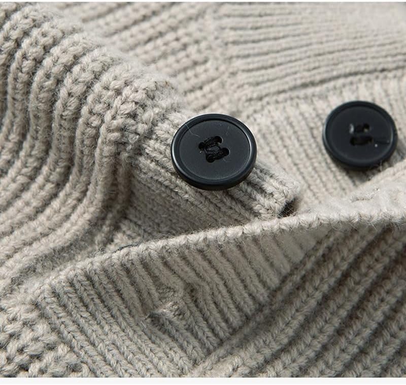 Men's Winter Warm Coarse Thread Half High Collar Knitted Sweater Bottom Loose Coat Sweaters