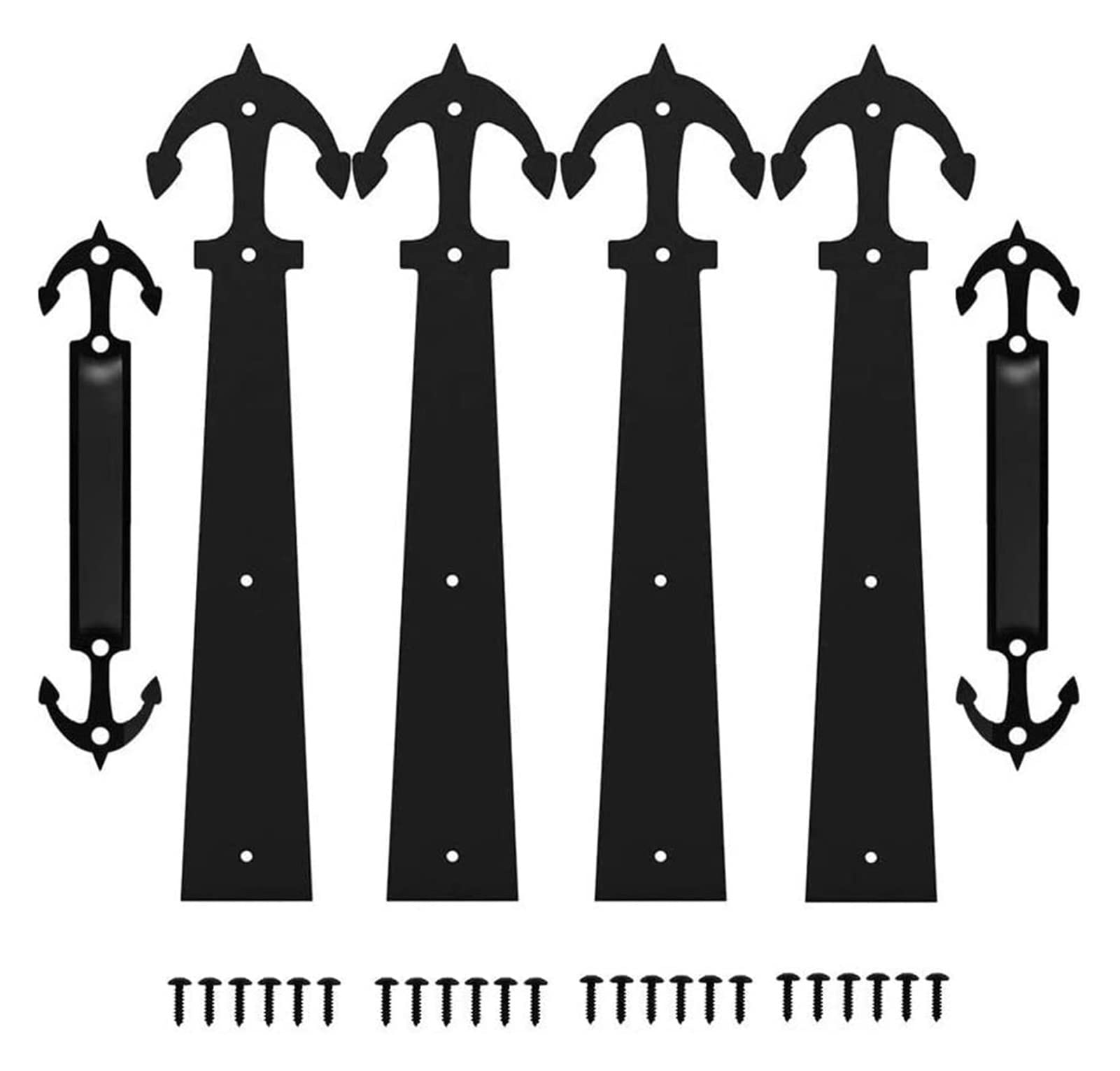 Youngran 6 sztuk Zestaw do drzwi garażowych stalowych Zestaw sprzętowy Dekoracyjny Dom Mocowany Zawiasy Uchwyty leisurely (Color : Anchor Style)