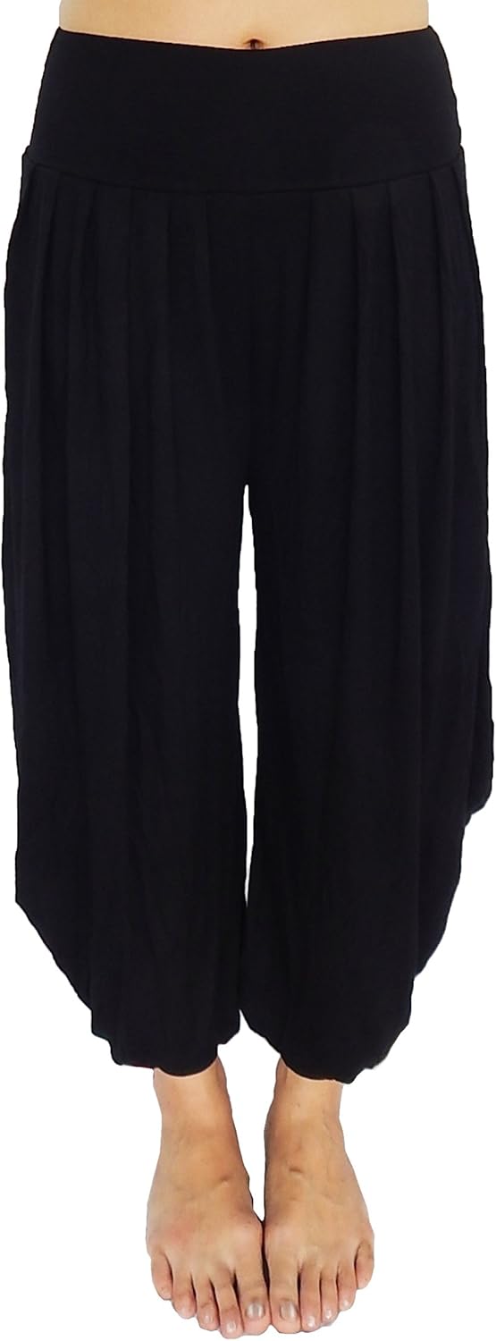 Lovely Creations Women's Drape Harem Aladdin Loose Elastic Waist Pants