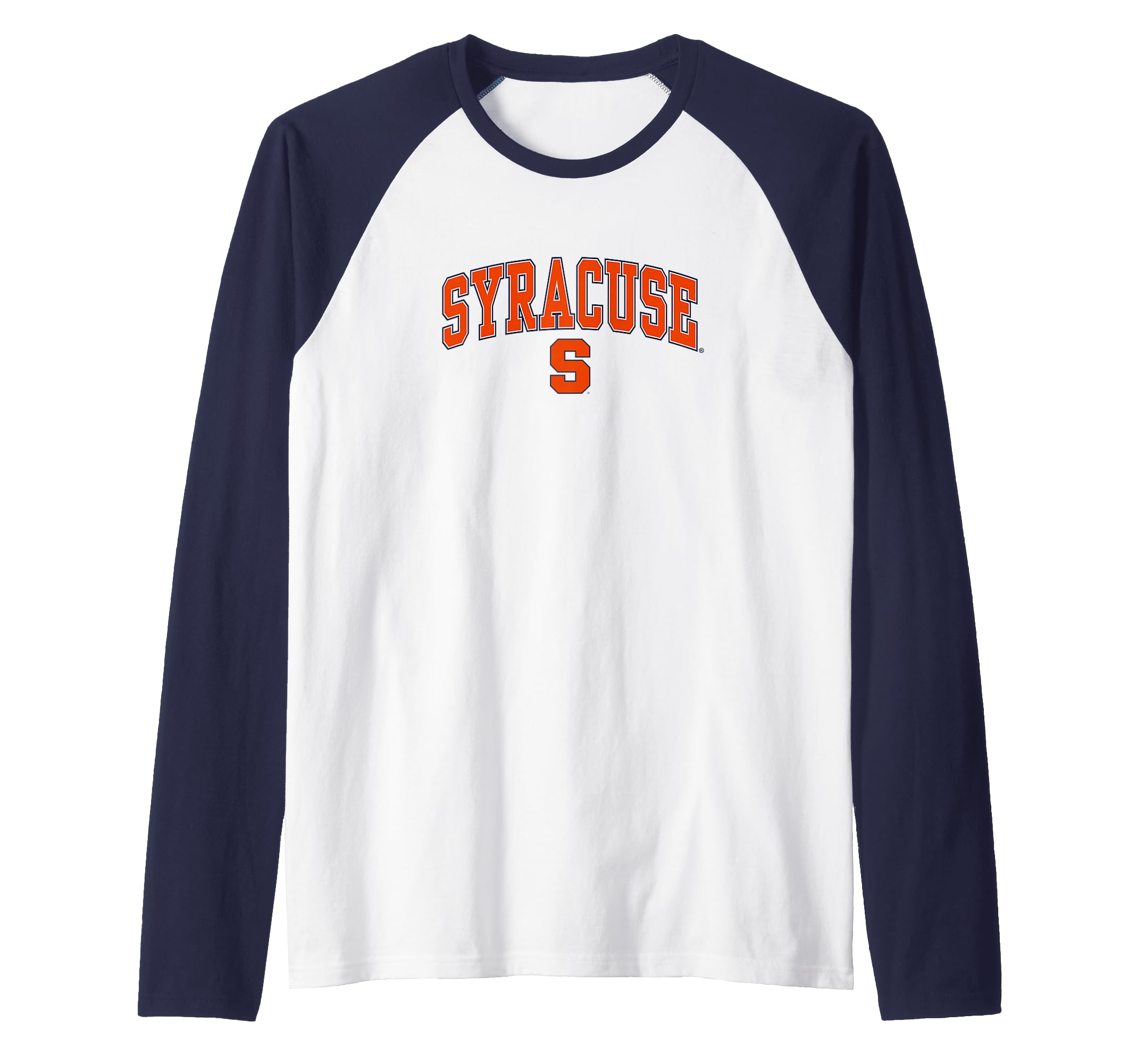 Elite Authentics Syracuse Orange Arch Over Logo Raglan Baseball Tee - Men's Blue Small Classic Fit V-Neck T-Shirt