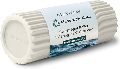 Oceanfoam Sweet Spot - Rodillo de espuma de ejercicio mediano de 14 x 5.5 pulgadas, rodillo de espuma de densidad media para terapia física, masaje